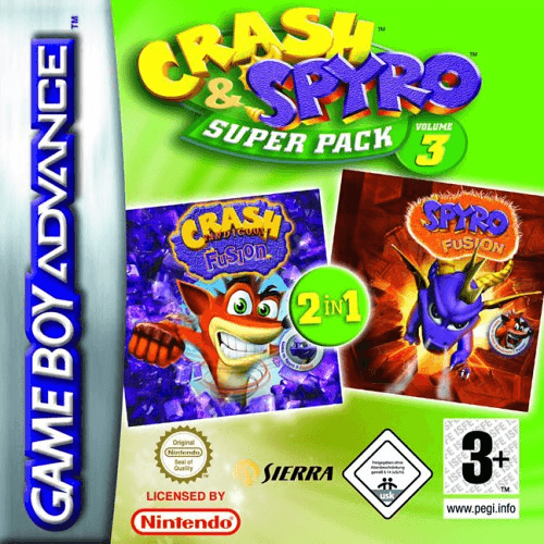 Crash & Spyro Super Pack Volume 3 box art for GameBoy Advance